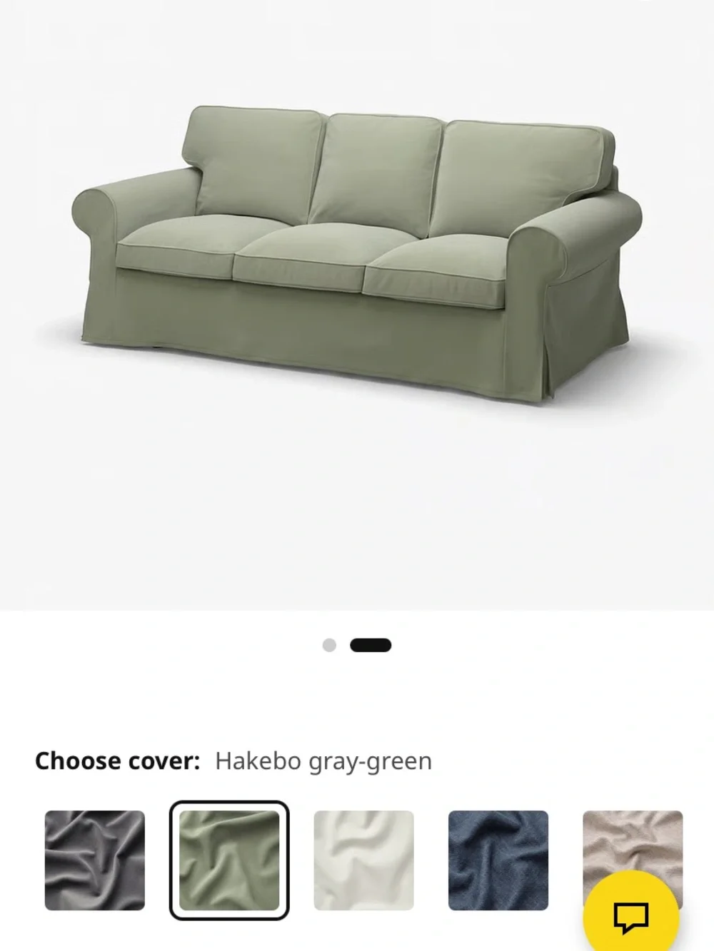 Ikea UPPLAND 3-seat Green Sofa Cover